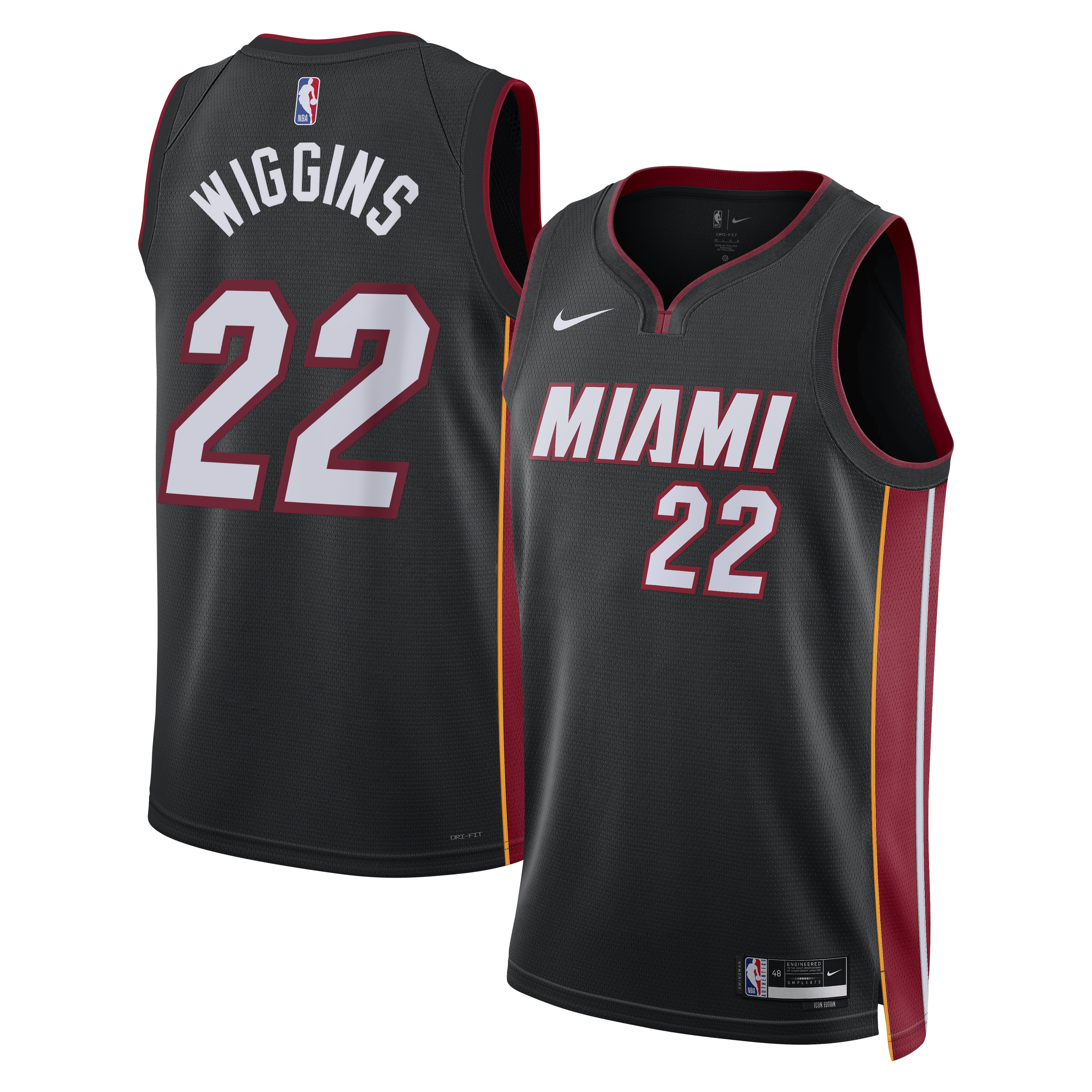 Miami Heat Nike Icon Edition Swingman Jersey - Black - Andrew Wiggins - Unisex