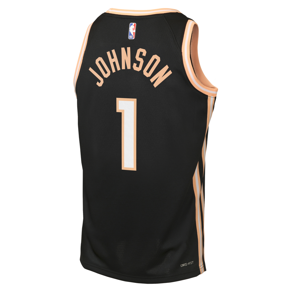Nike Atlanta Hawks 2025/26 Nike City Edition Swingman Jersey - Black - Jalen Johnson - Youth