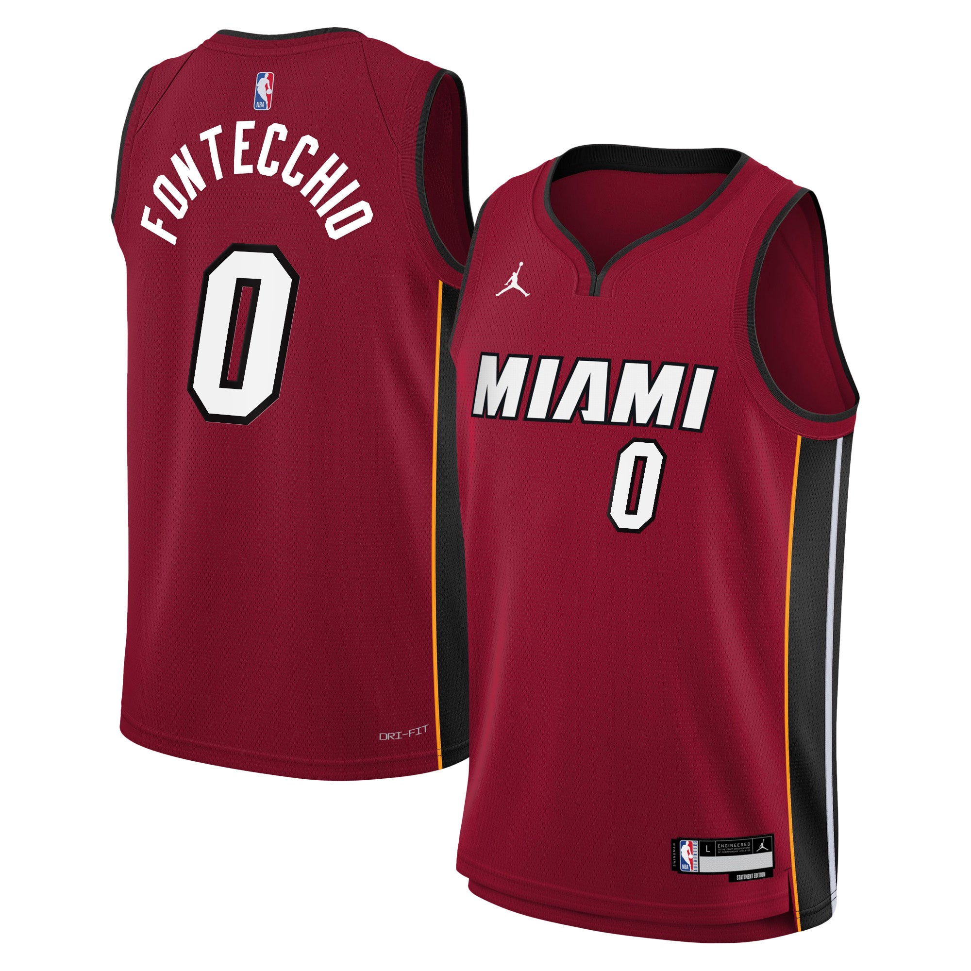 Miami Heat Jordan Brand Statement Edition Swingman Jersey - Red - Simone Fontecchio - Youth