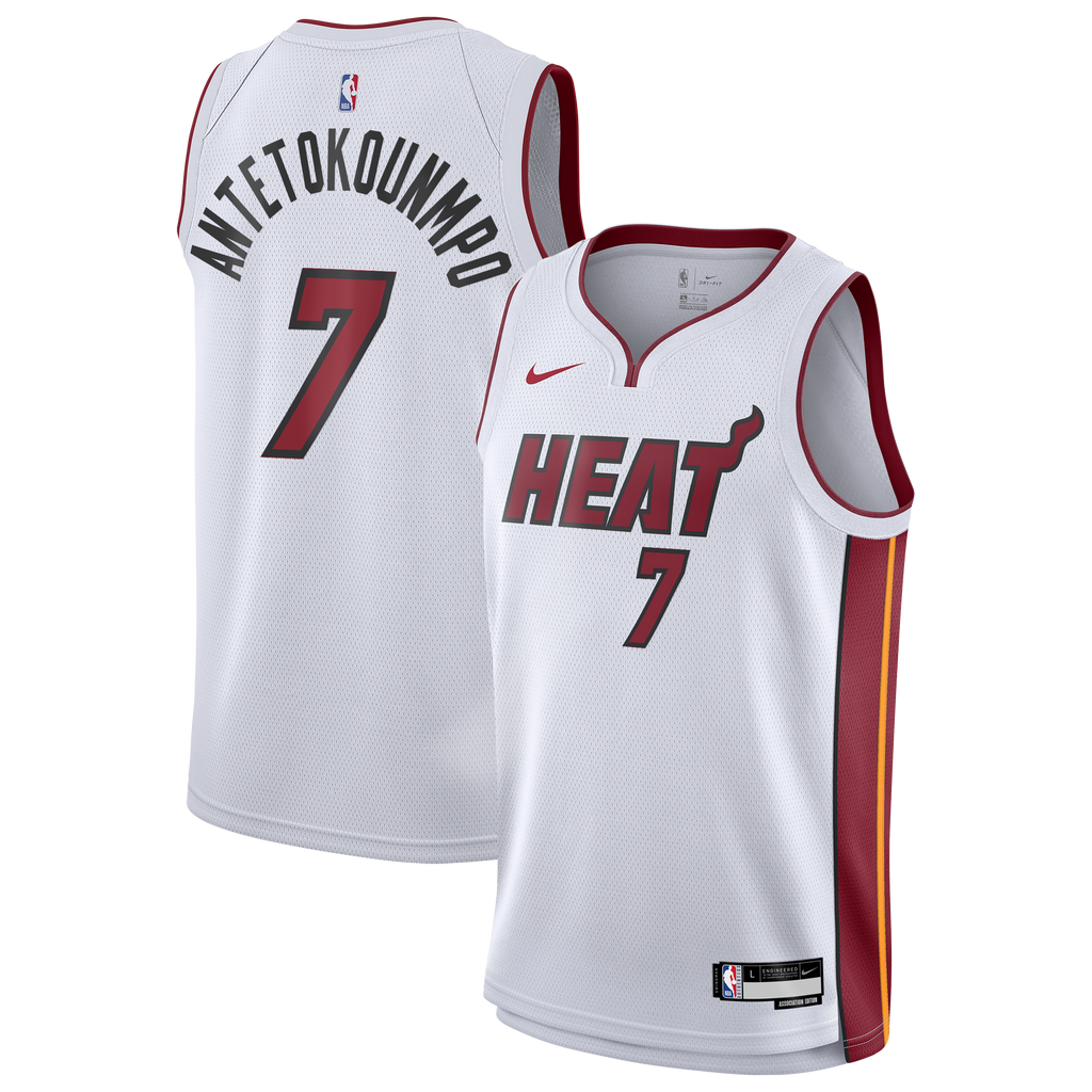 Miami Heat Nike Association Edition Swingman Jersey - White - Giannis Antetokounmpo - Youth