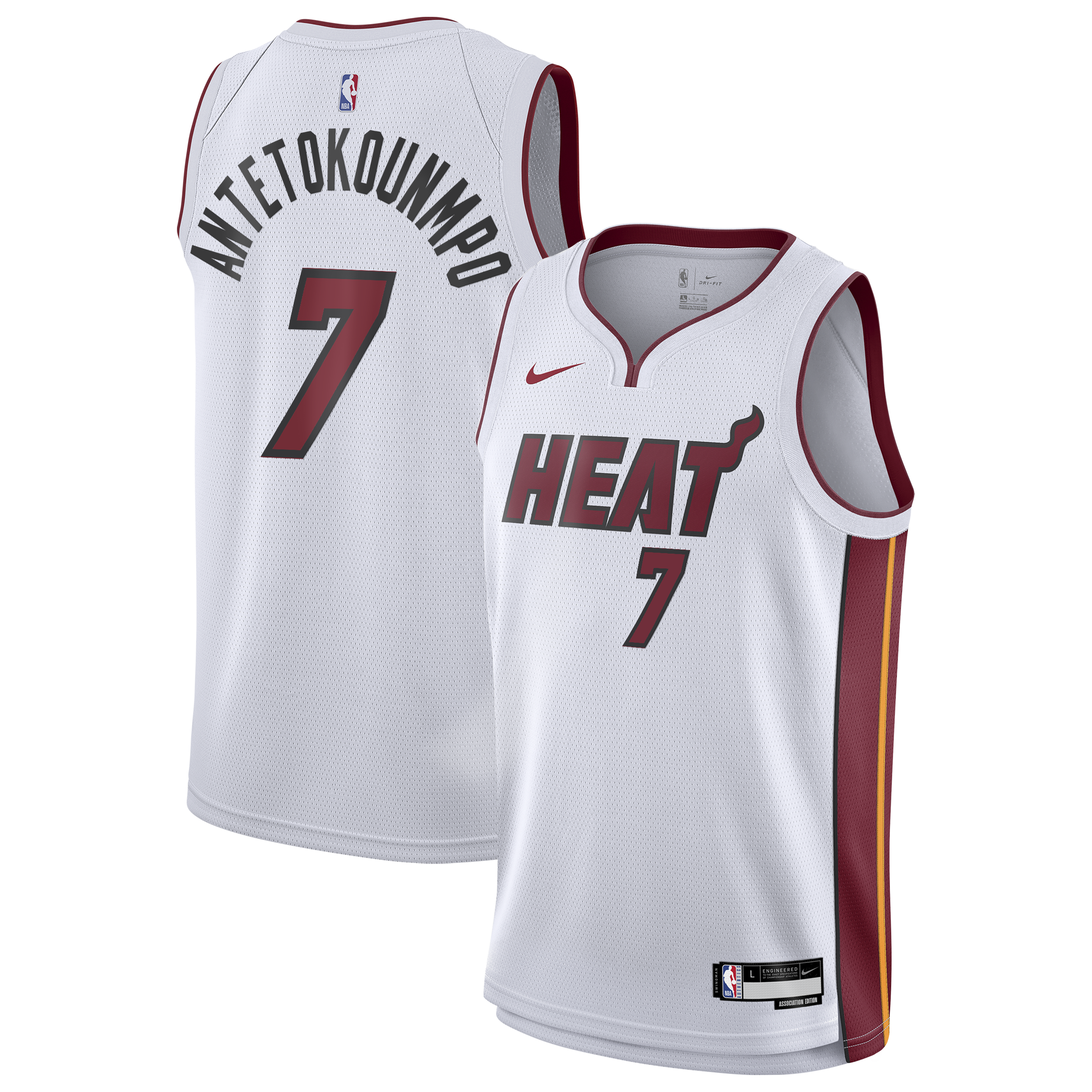 Miami Heat Nike Association Edition Swingman Jersey - White - Giannis Antetokounmpo - Youth