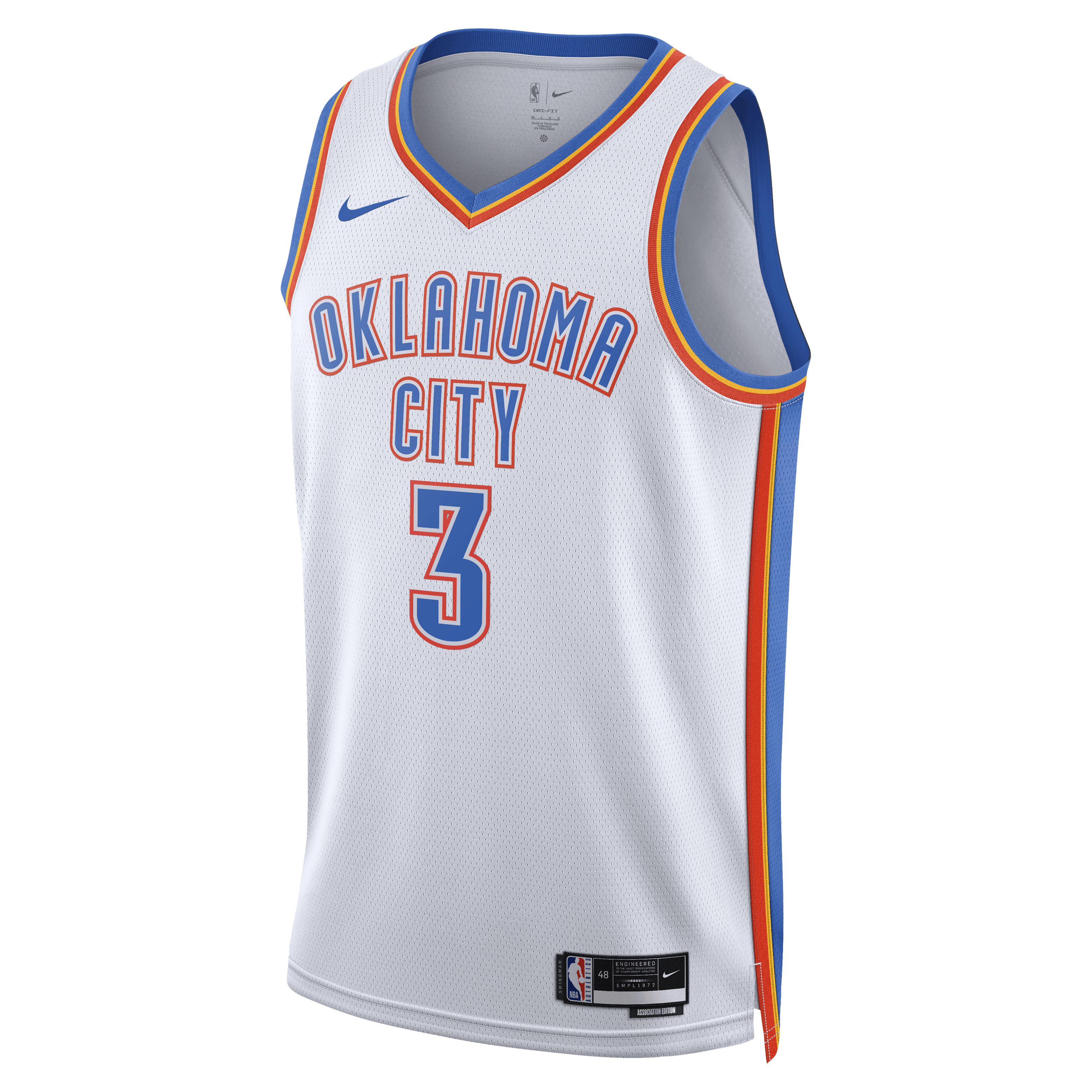Oklahoma City Thunder Nike Association Edition Swingman Jersey - White - Jared McCain - Unisex