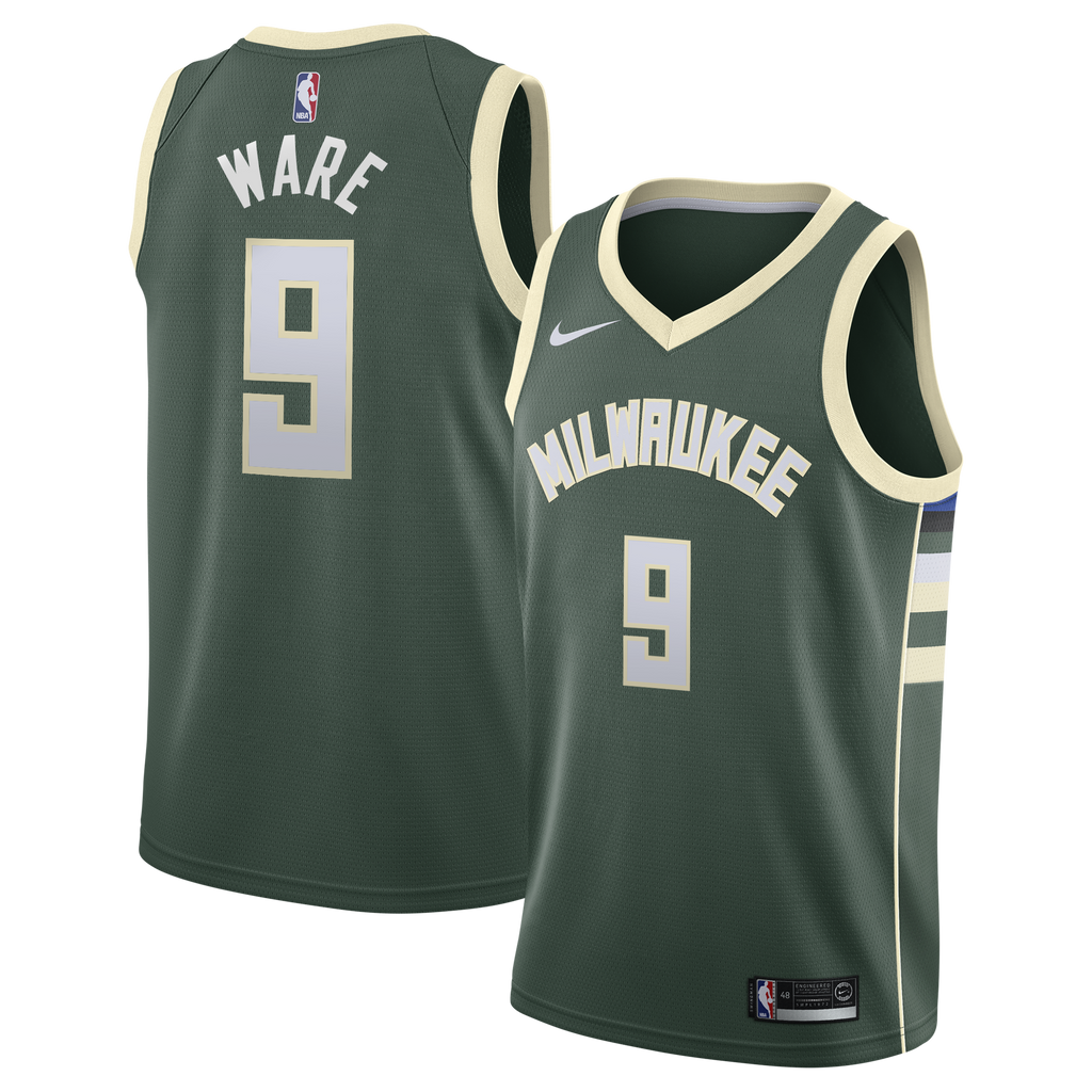 Milwaukee Bucks Nike Icon Edition Swingman Jersey - White - Kel'el Ware - Youth