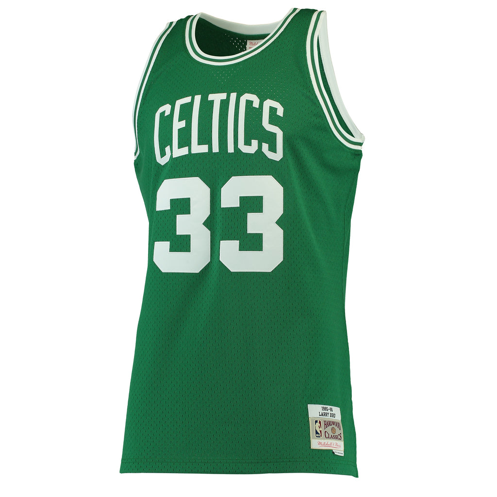 Men's Mitchell & Ness Larry Bird White Boston Celtics 1985-86 Hardwood Classics Swingman Jersey