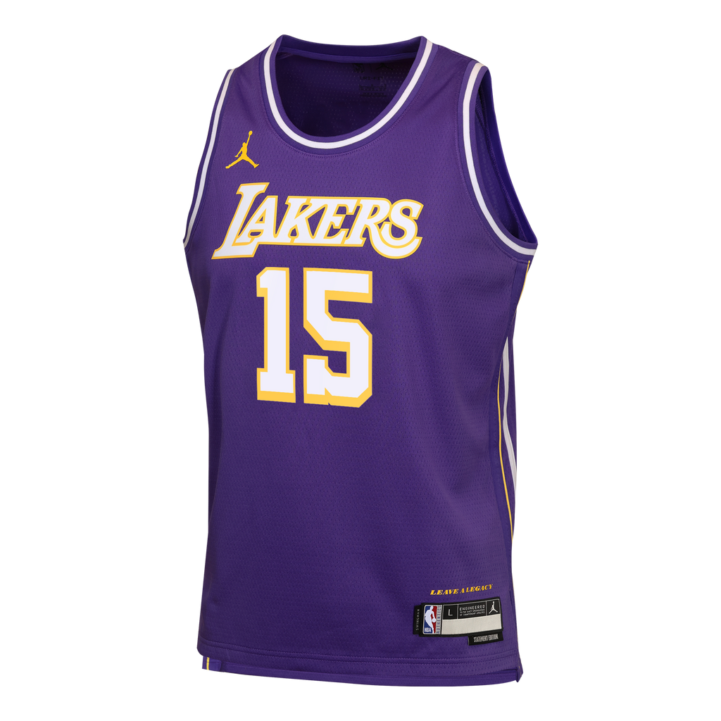 Los Angeles Lakers Jordan Brand Statement Edition Jersey - Purple - Austin Reaves - Youth