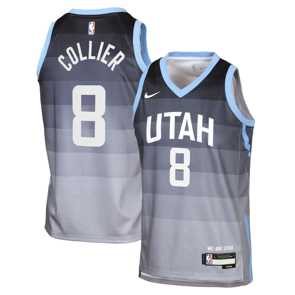 Utah Jazz Nike 2025/26 City Edition Swingman Jersey - Gray - Isaiah Collier - Youth