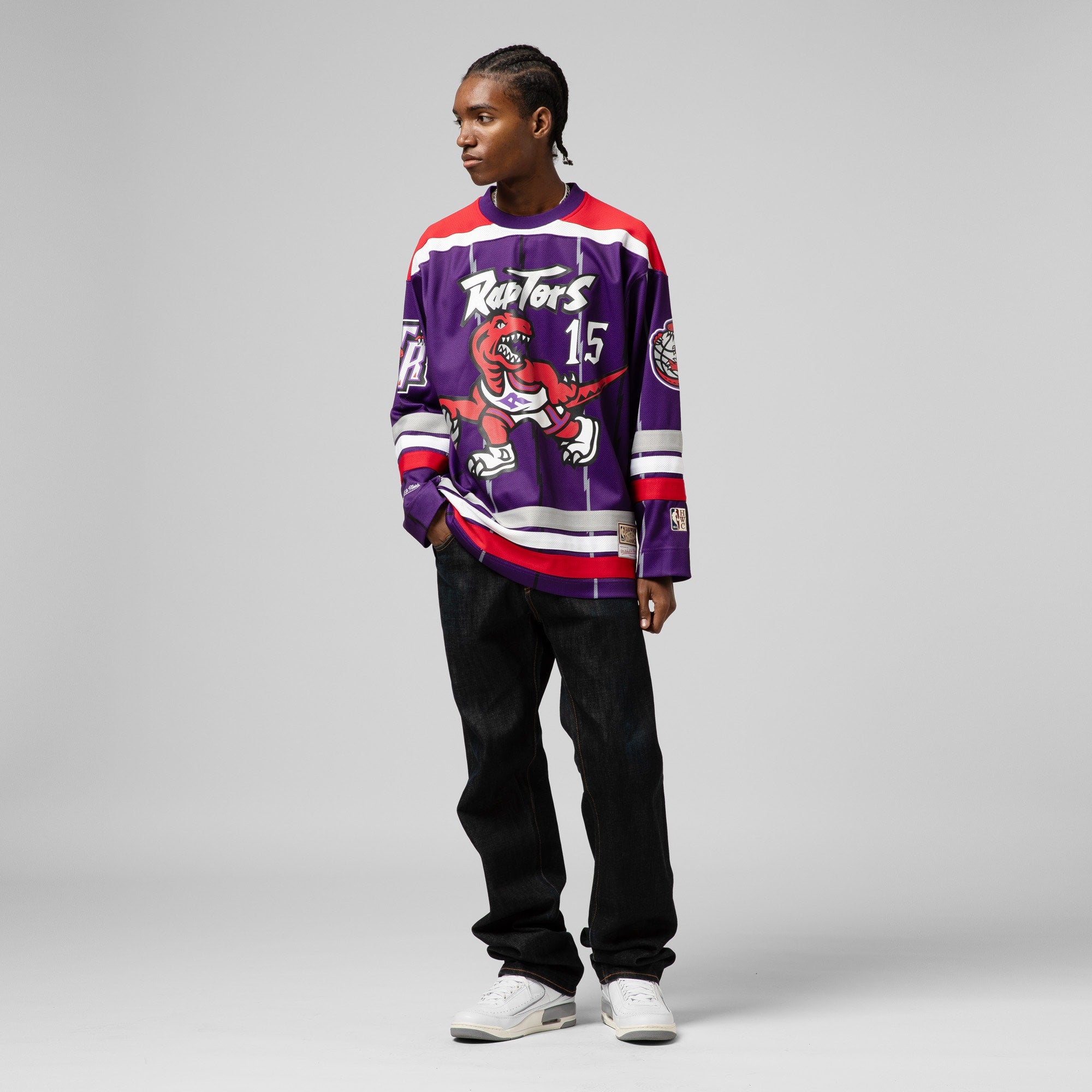 Unisex Mitchell & Ness Vince Carter Purple Toronto Raptors Maxxed Out Fashion Hockey Jersey