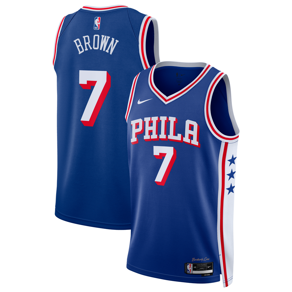 Philadelphia 76ers Nike Icon Edition Swingman Jersey - Royal - Jaylen Brown - Youth