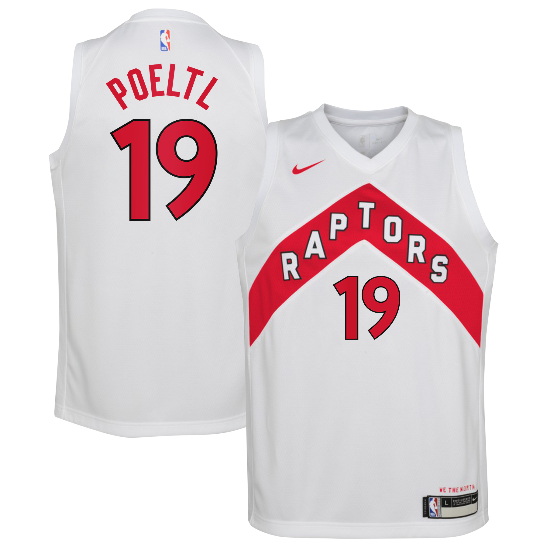 Toronto Raptors Nike Association Edition Swingman Jersey - White - Jakob Poeltl - Youth