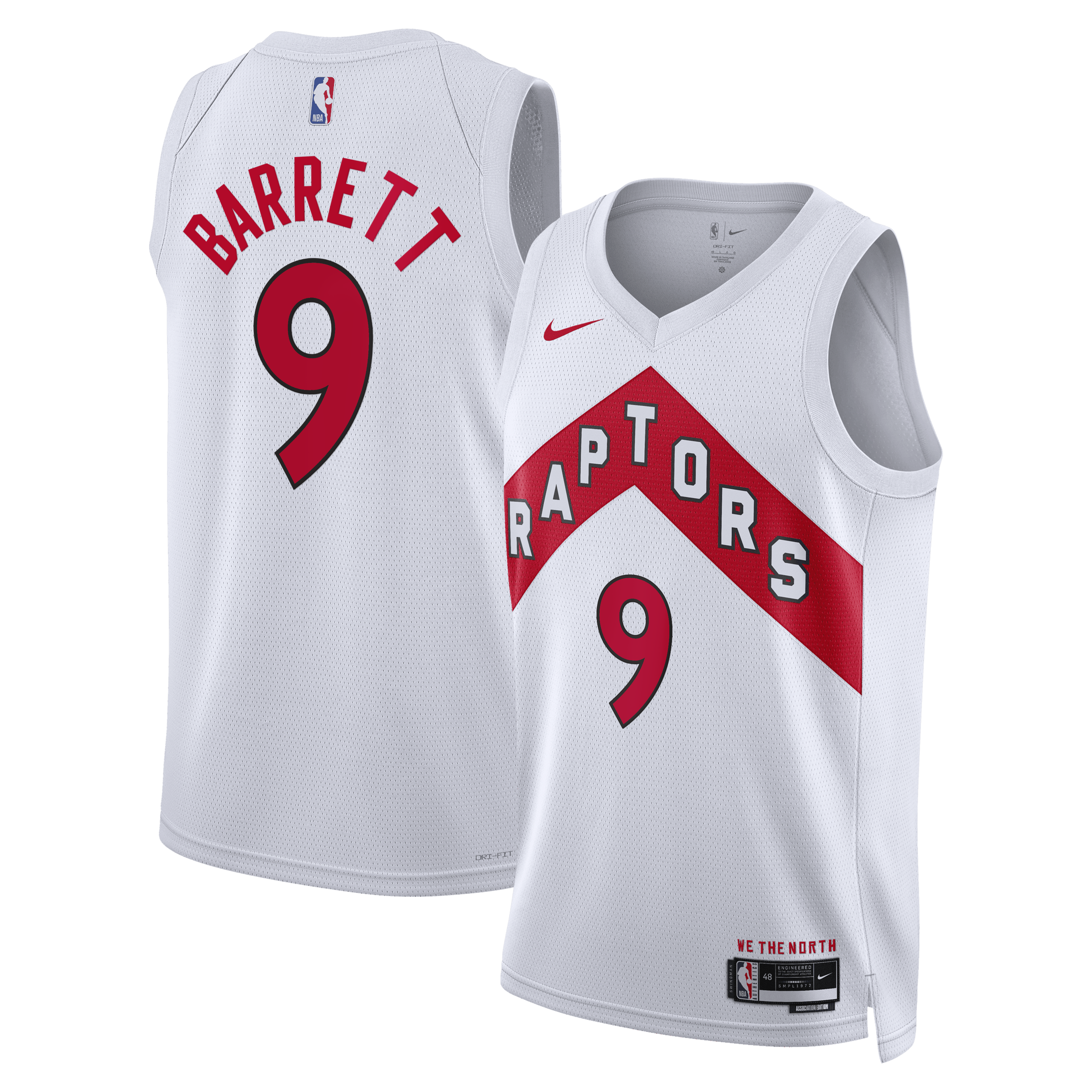 Toronto Raptors Nike Association Edition Swingman Jersey - White - RJ Barrett - Unisex