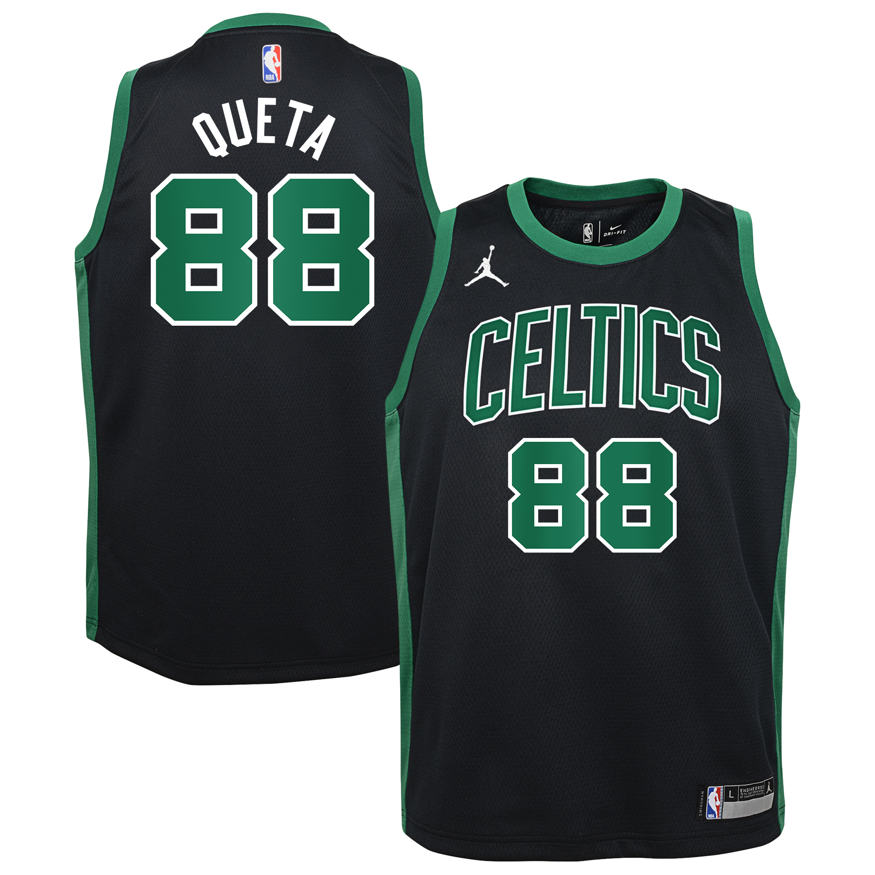 Boston Celtics Jordan Brand Statement Edition Swingman Jersey - Black - Neemias Queta - Youth