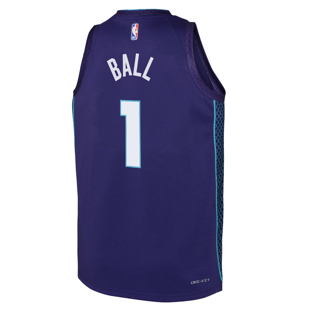 Charlotte Hornets Jordan Brand Statement Edition Swingman Jersey - Purple - LaMelo Ball - Youth