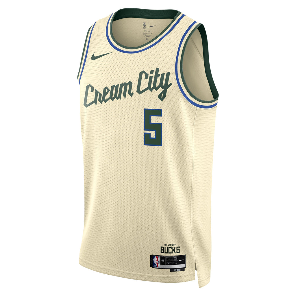 Milwaukee Bucks Nike 2025/26 City Edition Swingman Jersey - Cream - Gary Trent Jr. - Unisex