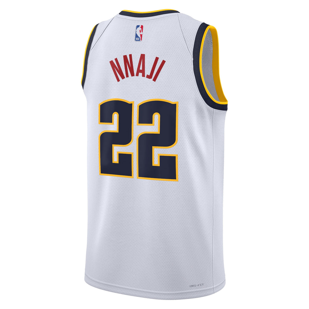 Denver Nuggets Nike Association Edition Swingman Jersey - White - Zeke Nnaji - Unisex