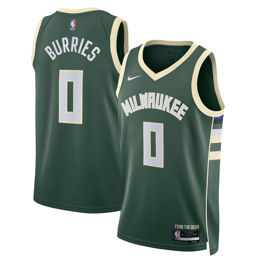 Milwaukee Bucks Nike Icon Swingman Jersey - Green - Brayden Burries - Unisex