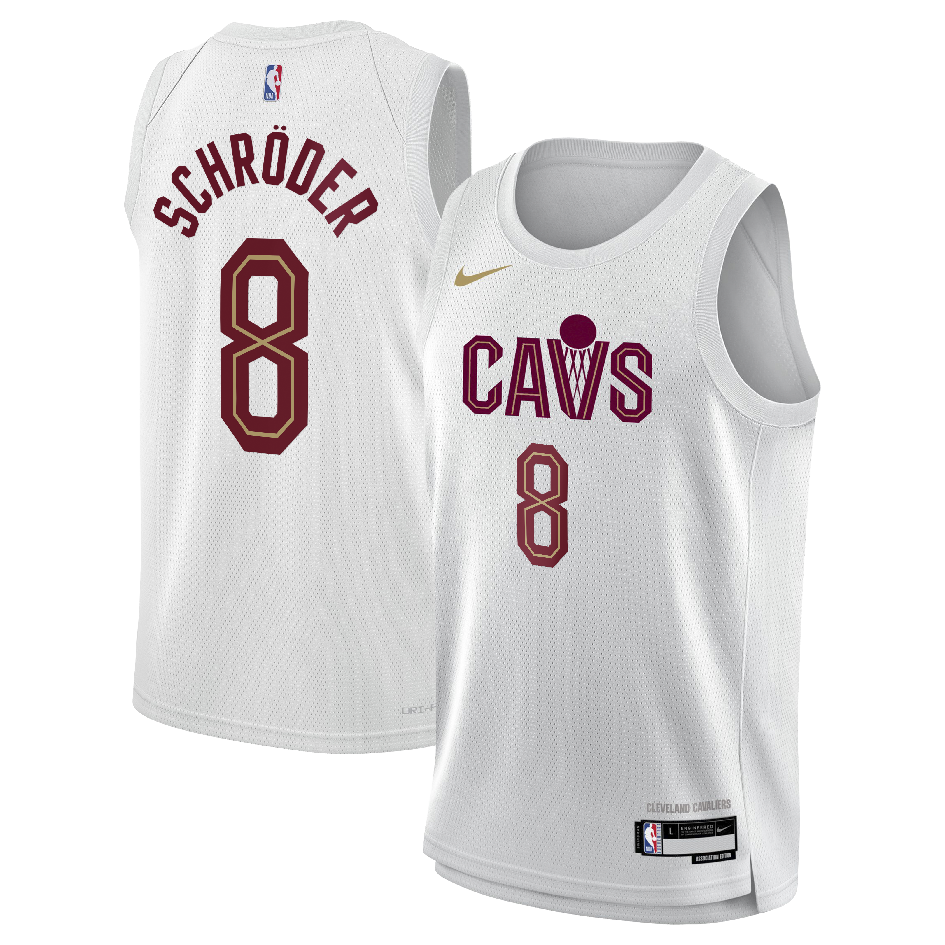Cleveland Cavaliers Nike Association Edition Swingman Jersey - White - Dennis Schröder - Youth