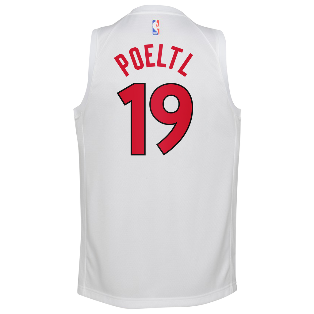 Toronto Raptors Nike Association Edition Swingman Jersey - White - Jakob Poeltl - Youth