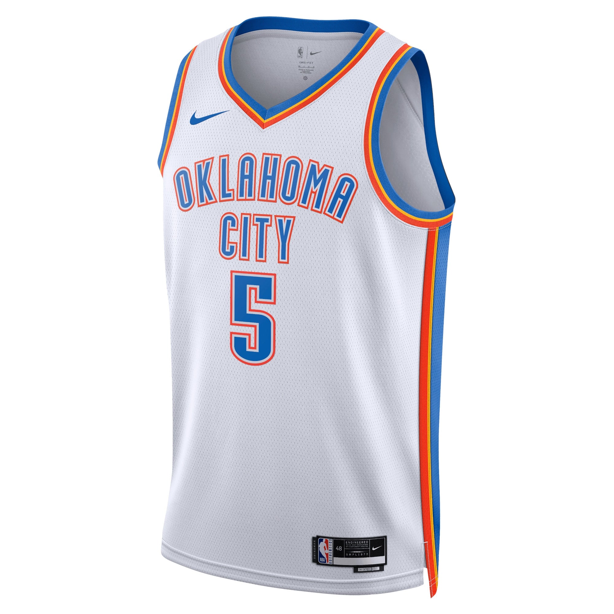Oklahoma City Thunder Nike Association Edition Swingman Jersey - White - Luguentz Dort - Unisex