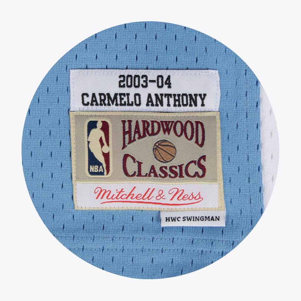 Denver Nuggets Carmelo Anthony 2003-04 Hardwood Classics Road Swingman Jersey By Mitchell & Ness - Blue - Mens