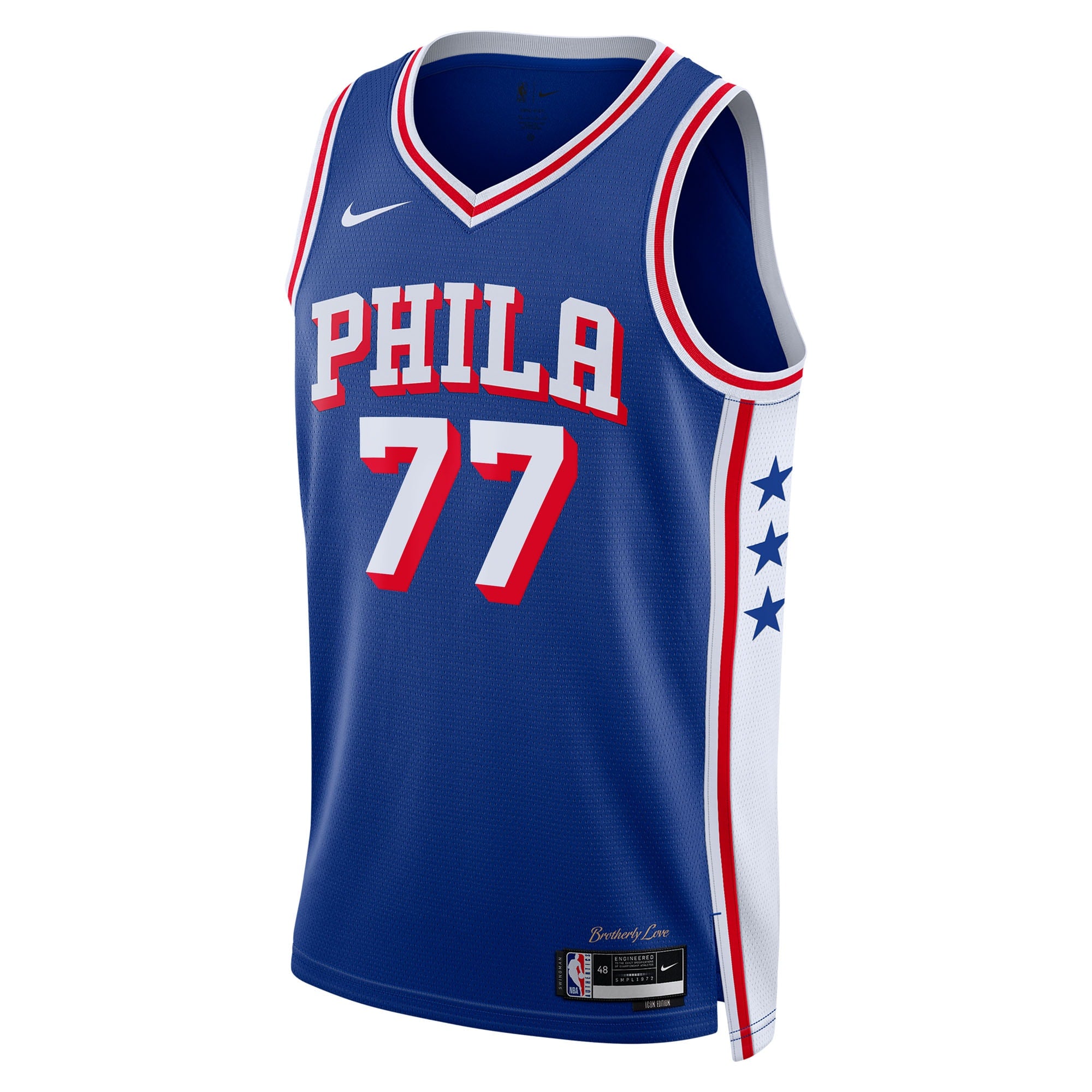 Philadelphia 76ers Nike Icon Edition Swingman Jersey - Royal - VJ Edgecombe - Unisex