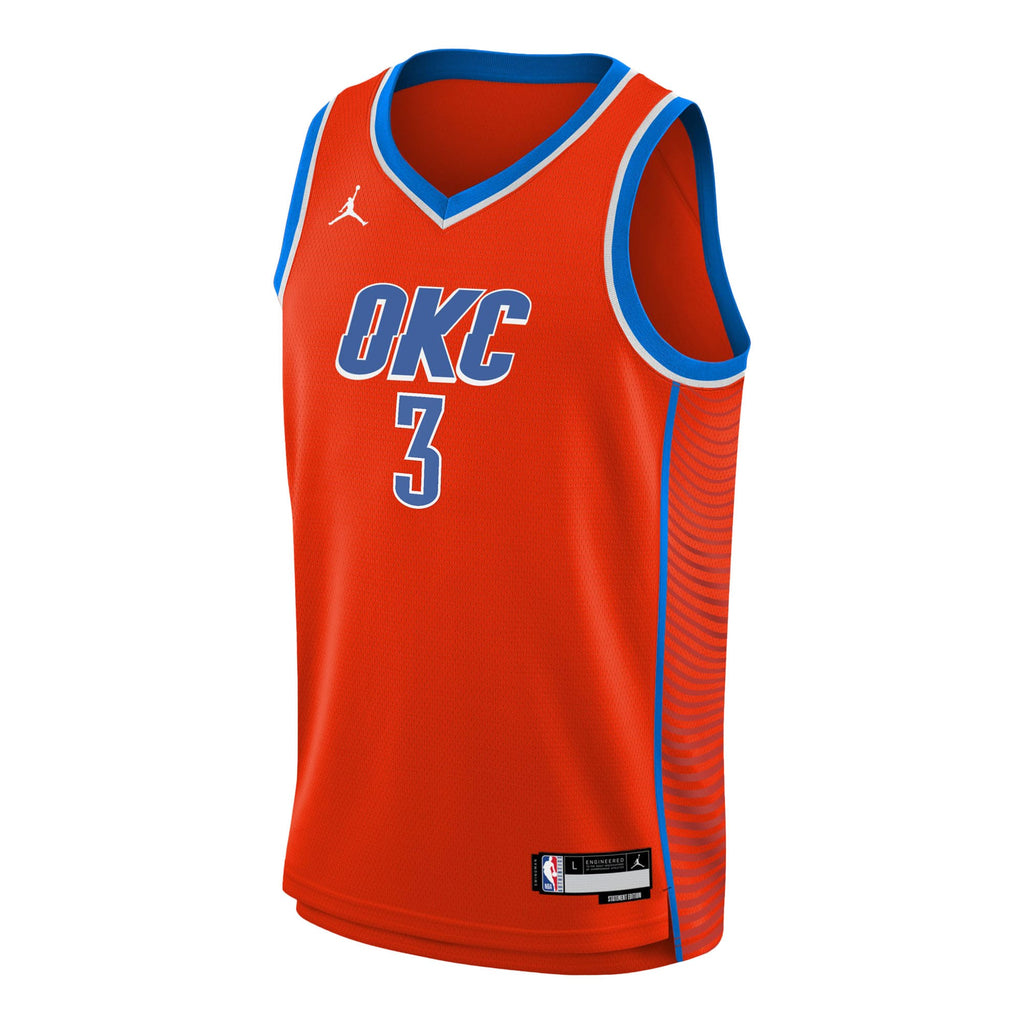 Oklahoma City Thunder Jordan Brand Statement Edition Swingman Jersey - Orange - Jared McCain - Youth