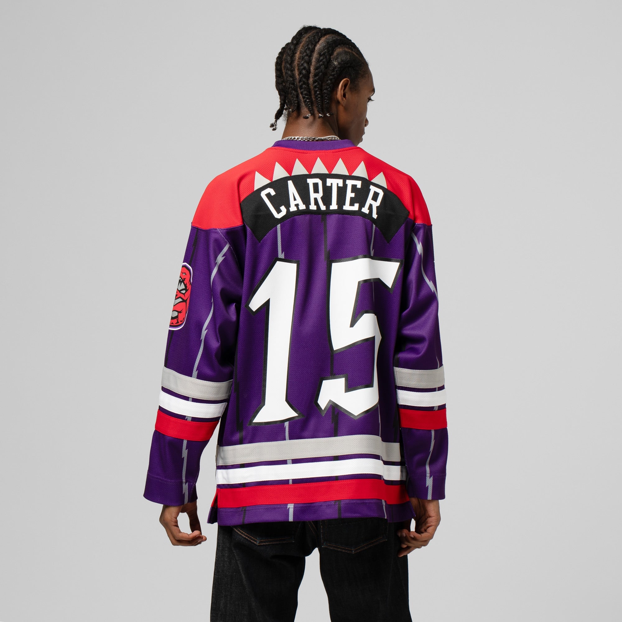 Unisex Mitchell & Ness Vince Carter Purple Toronto Raptors Maxxed Out Fashion Hockey Jersey