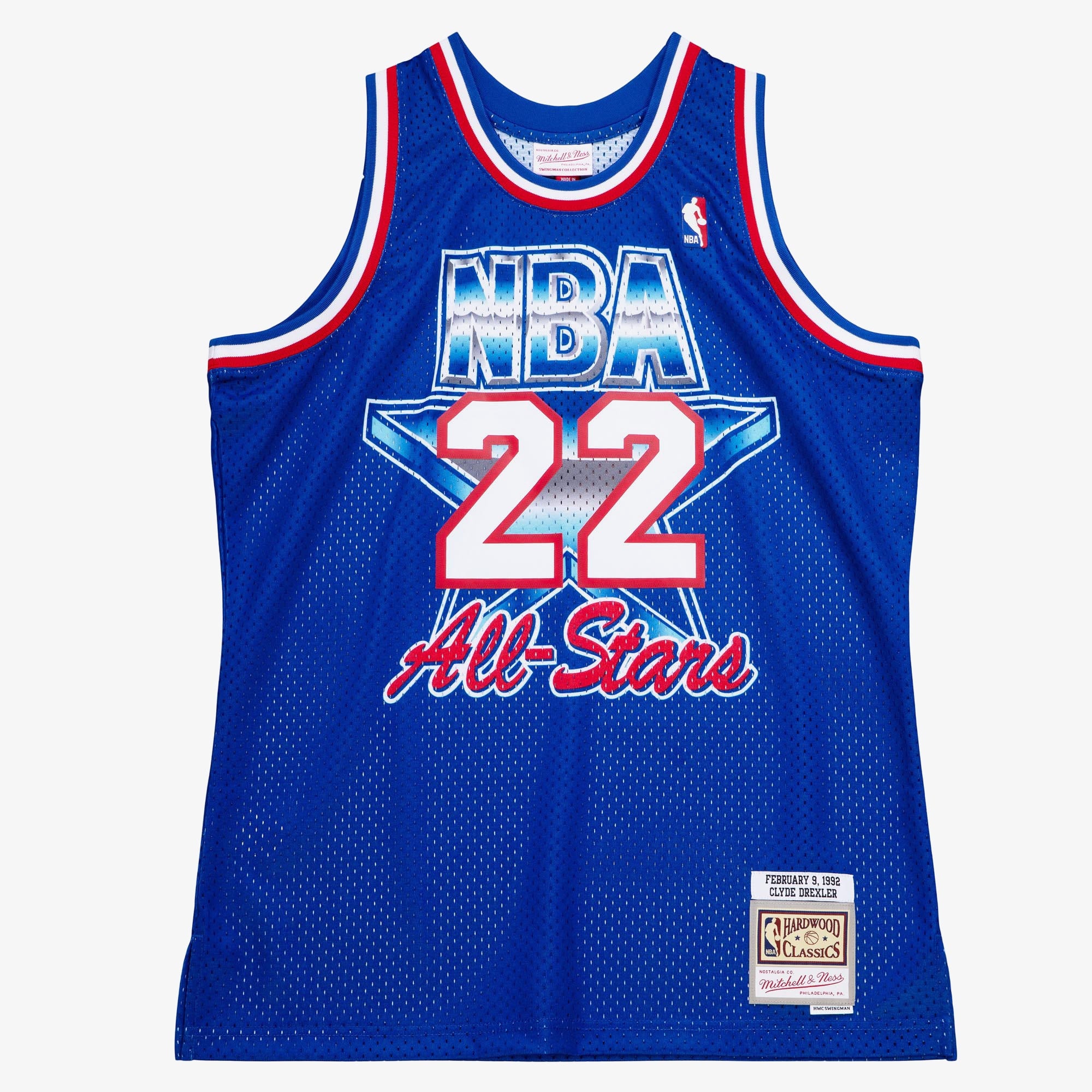 NBA Mitchell & Ness Clyde Drexler 1992 All-Star West Authentic Jersey - Royal Blue