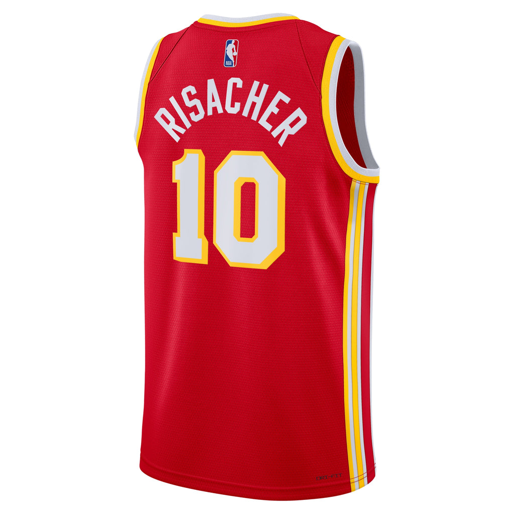 Atlanta Hawks Nike Icon Swingman Jersey - Red - Zaccharie Risacher - Unisex