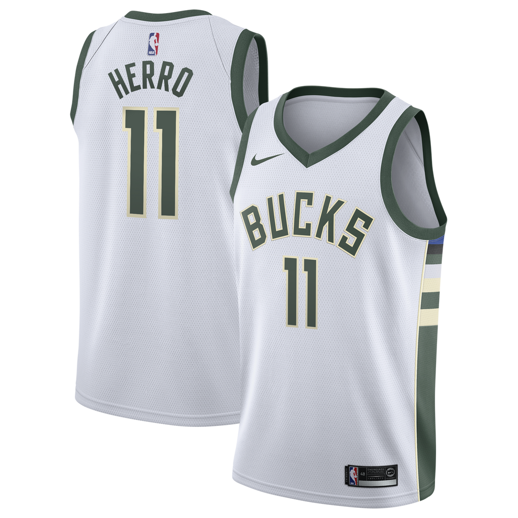 Milwaukee Bucks Nike Association Edition Swingman Jersey - White - Tyler Herro - Youth