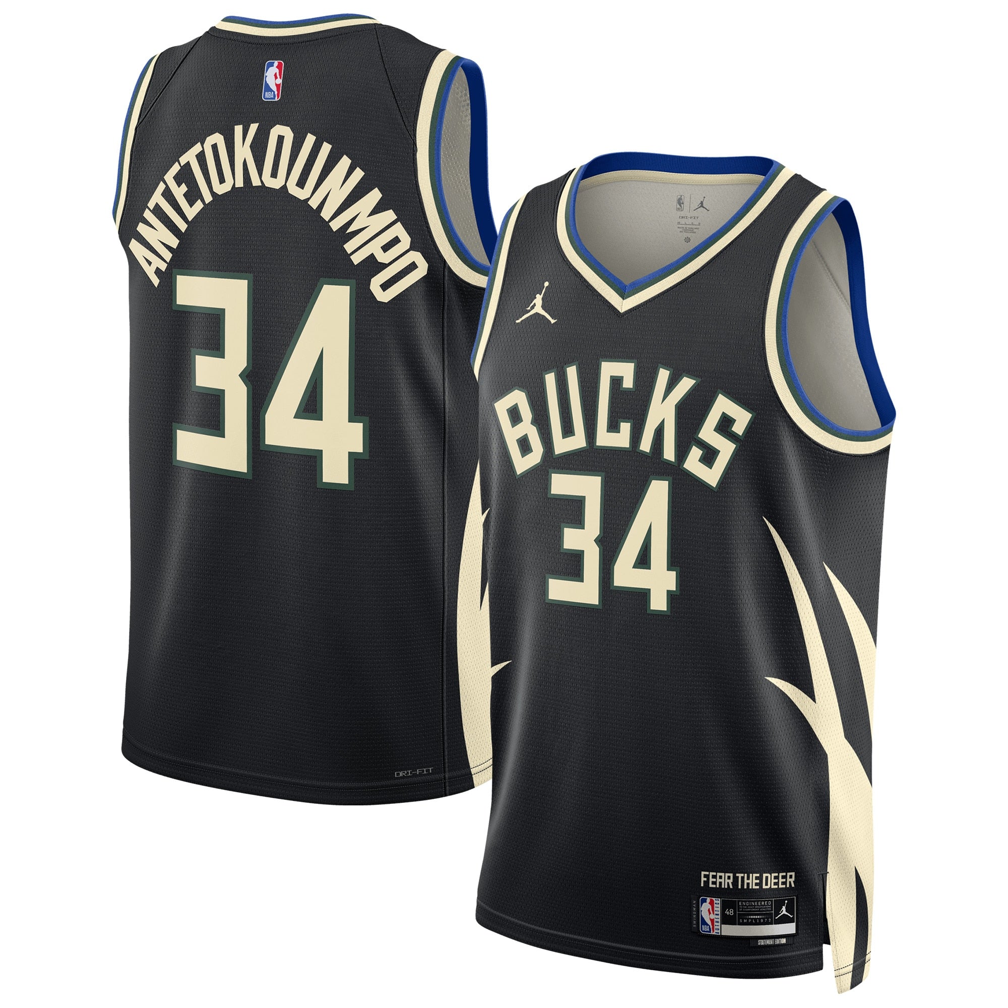 Milwaukee Bucks Giannis Antetokounmpo Nike Jordan Dri-FIT NBA Swingman Jersey - Mens
