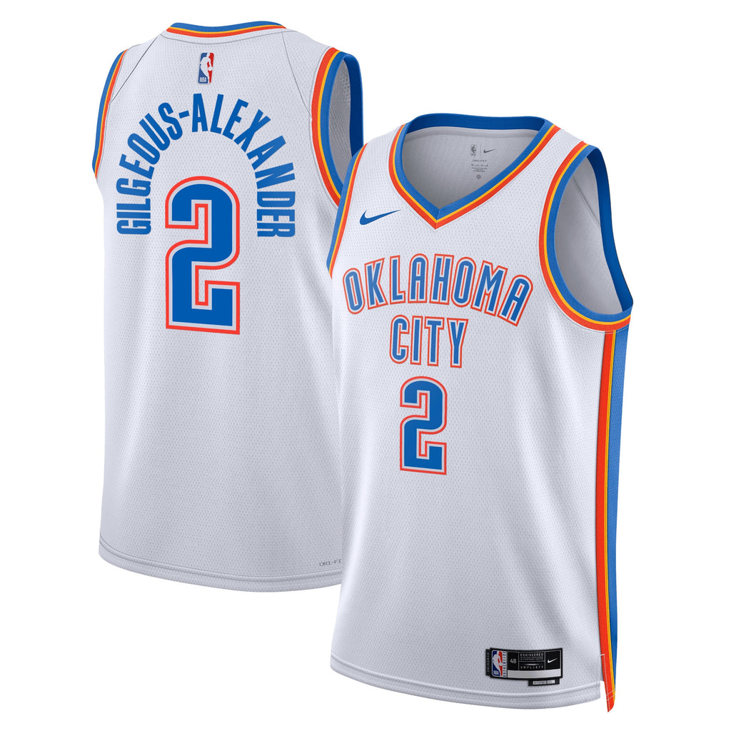 Oklahoma City Thunder Nike Association Edition Swingman Jersey - White - Shai Gilgeous-Alexander - Unisex