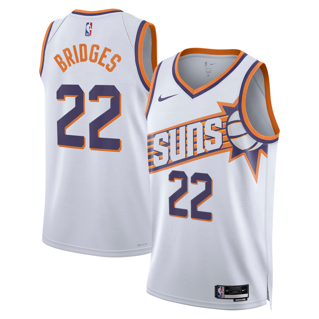 Phoenix Suns Nike Association Edition Swingman Jersey - White - Miles Bridges - Unisex