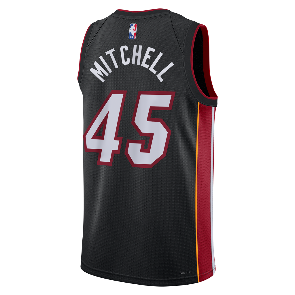 Miami Heat Nike Icon Edition Swingman Jersey - Black - Davion Mitchell - Unisex