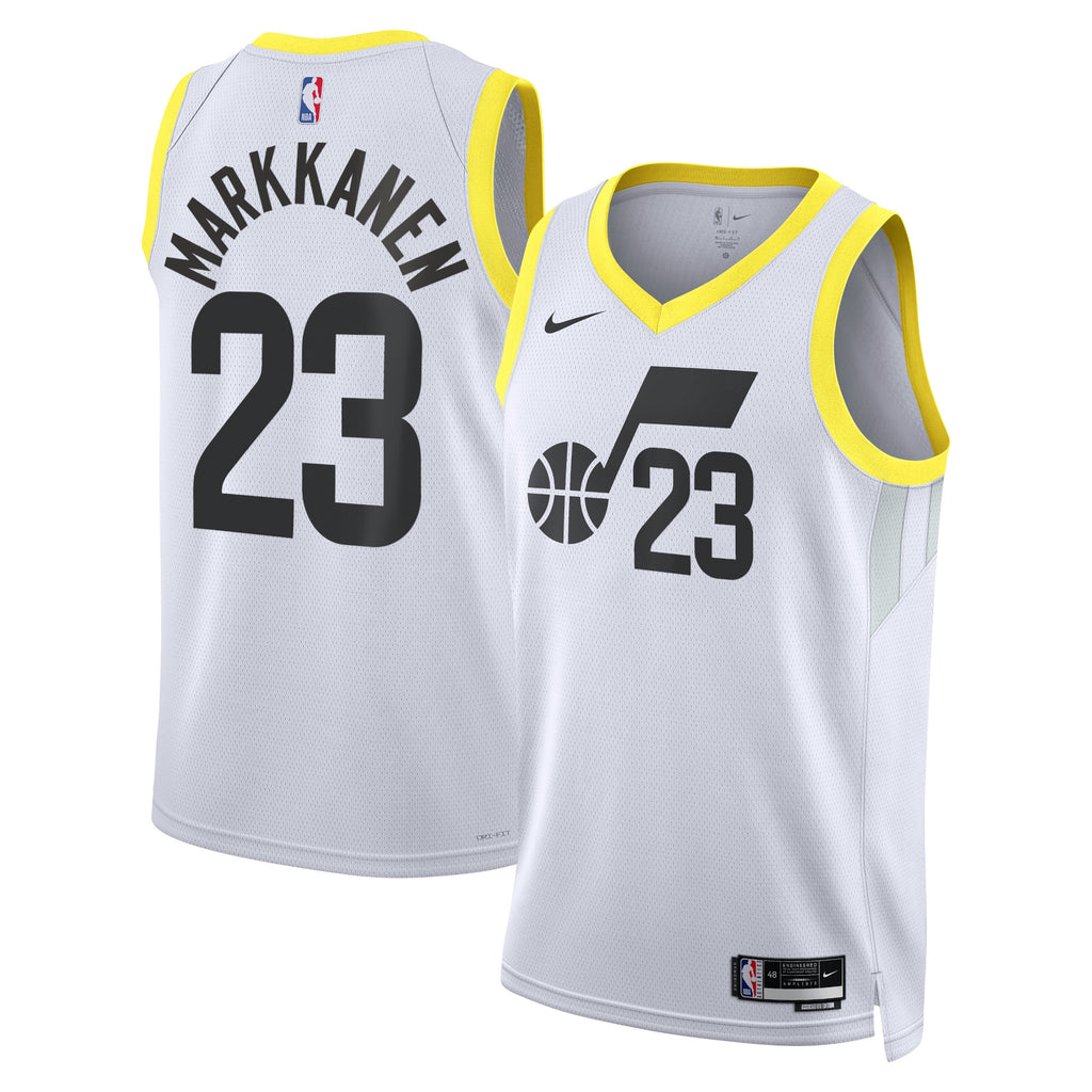 Utah Jazz Nike Association Edition Swingman Jersey - White - Lauri Markkanen - Unisex