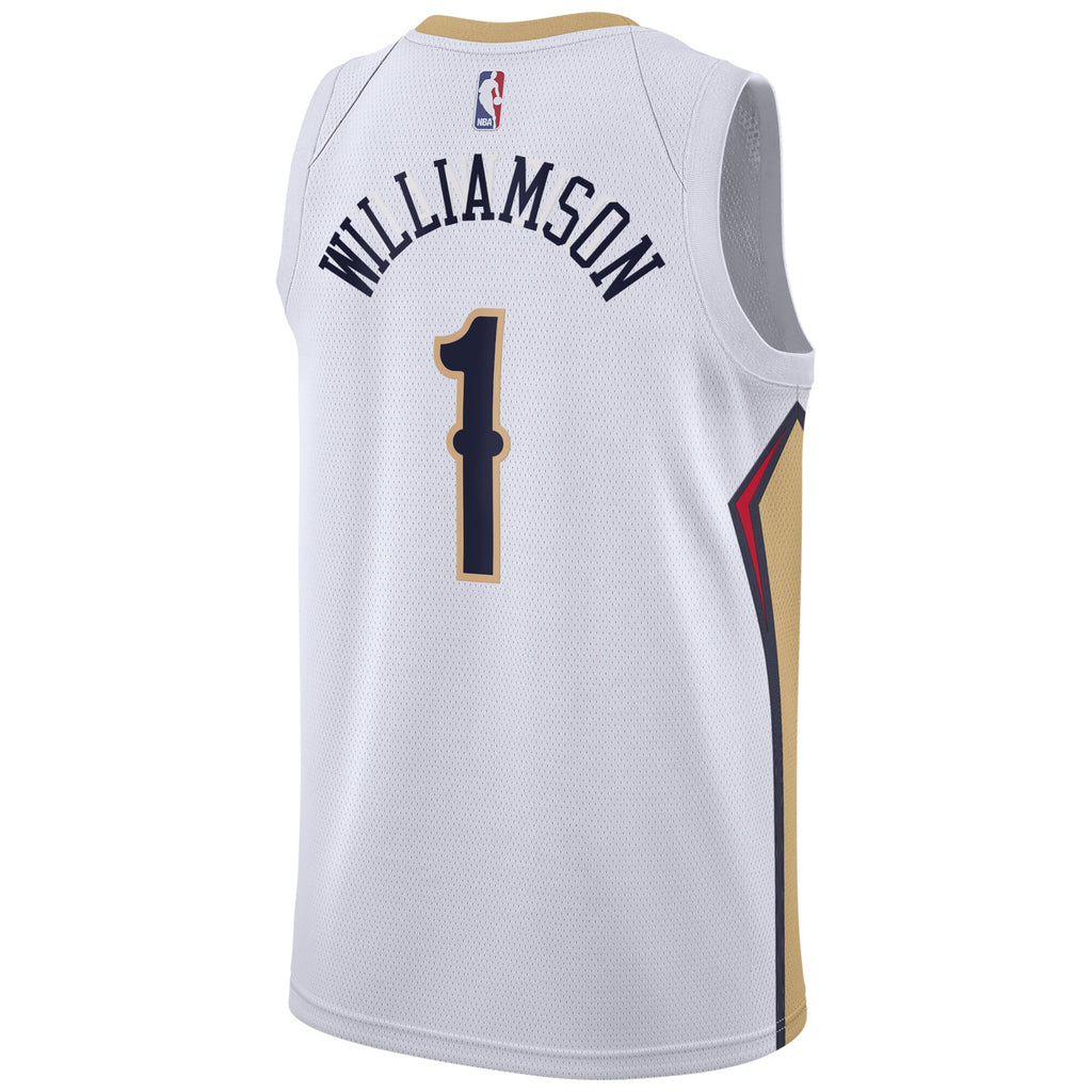 New Orleans Pelicans Nike Association Edition Swingman Jersey - White - Zion Williamson - Unisex