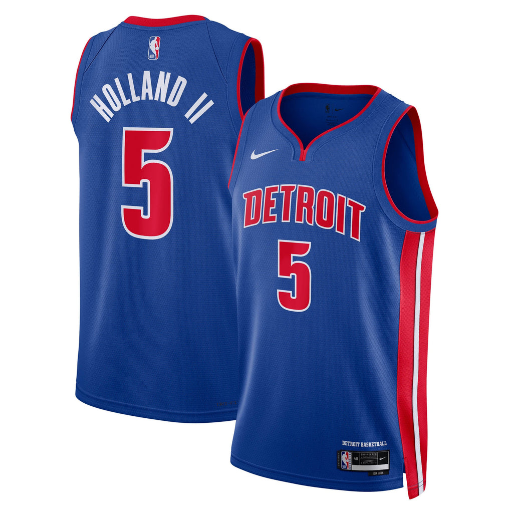 Detroit Pistons Nike Icon Swingman Jersey NBA 2024 Draft First Round Pick - Blue - Ron Holland II - Unisex