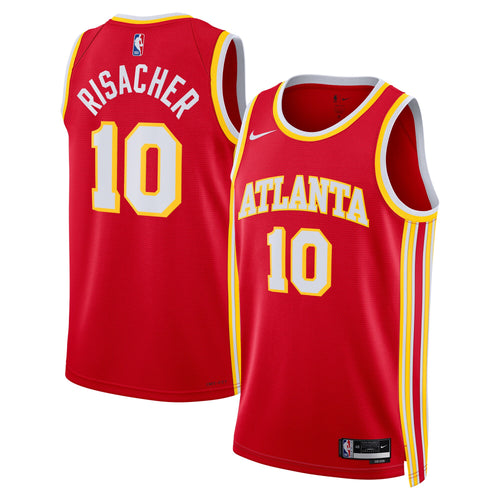 Atlanta Hawks Nike Icon Swingman Jersey - Red - Zaccharie Risacher - Unisex