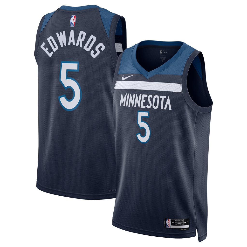 Minnesota Timberwolves Nike Icon Edition Swingman Jersey - Navy - Anthony Edwards - Unisex