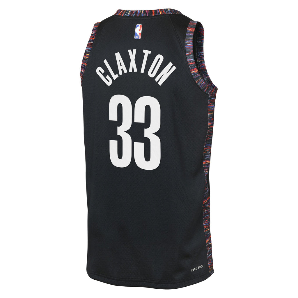 Brooklyn Nets Nike 2025/26 City Edition Swingman Jersey - Black - Nic Claxton - Youth
