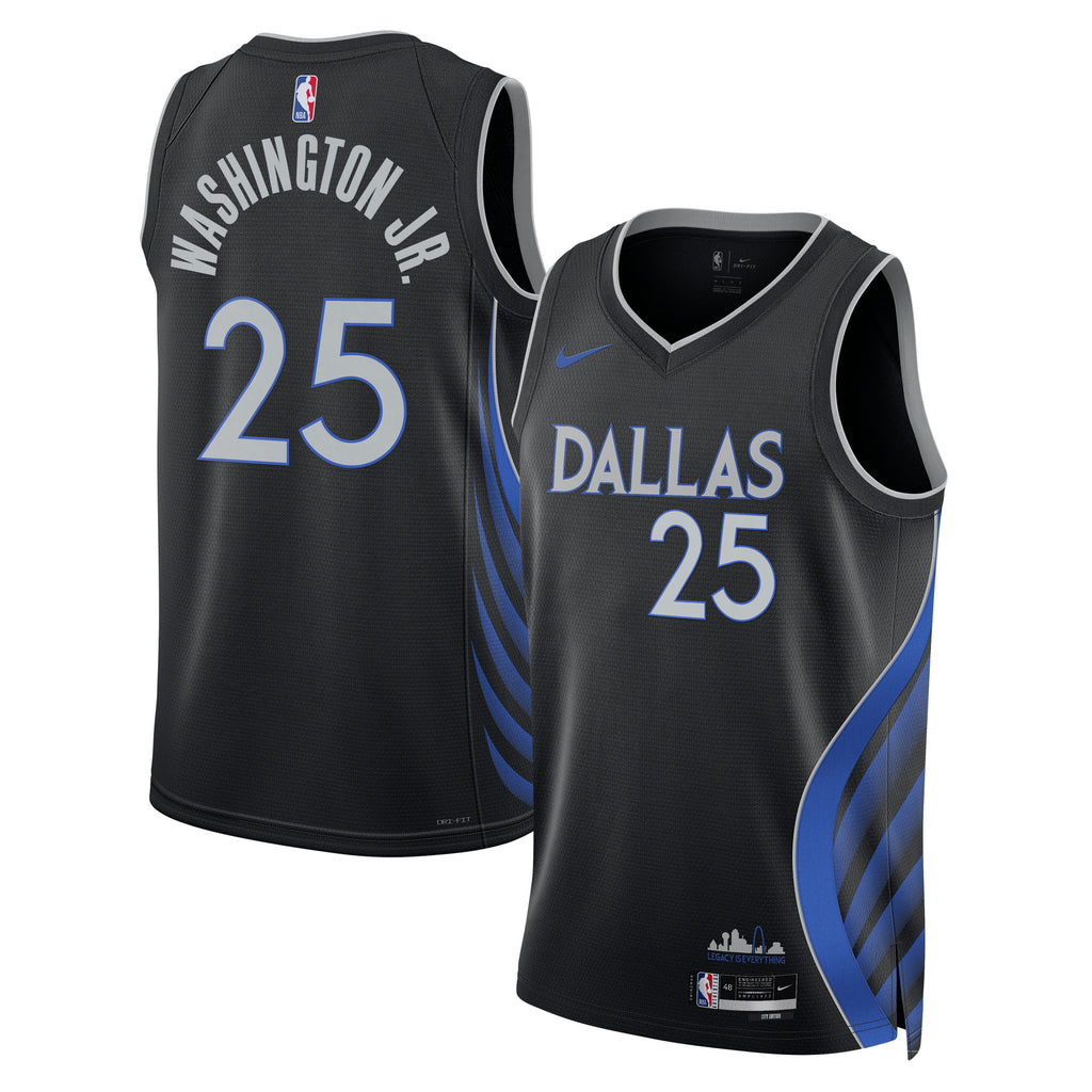 Dallas Mavericks Nike 2025/26 City Edition Swingman Jersey - Black - P.J. Washington Jr. - Unisex