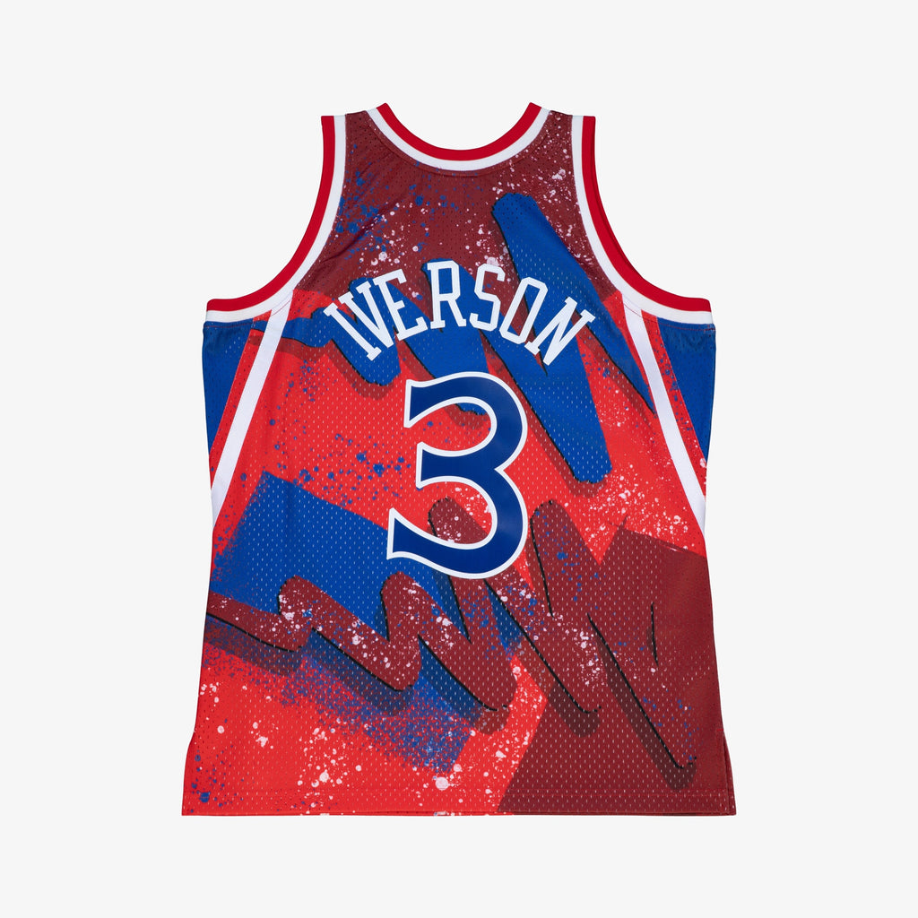 Philadelphia 76ers Mitchell & Ness Allen Iverson 1996 Hyper Hoops Swingman Jersey - Scarlet