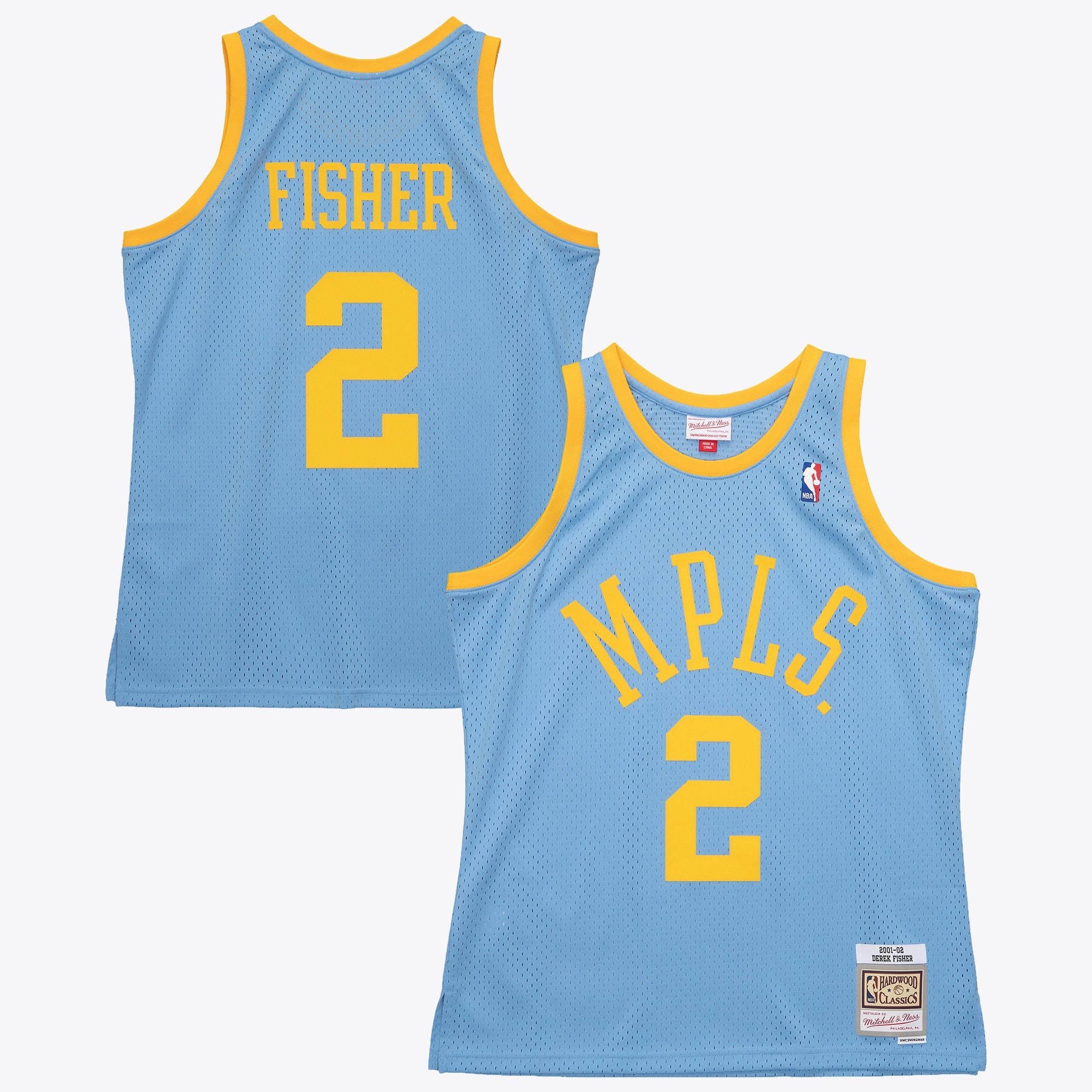 Los Angeles Lakers Mitchell & Ness Derek Fisher 2001 Swingman Authentic Jersey - Columbia Blue
