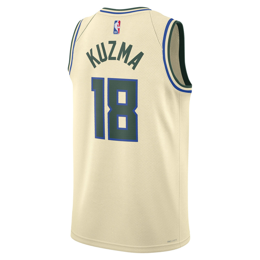 Milwaukee Bucks Nike 2025/26 City Edition Swingman Jersey - Cream - Kyle Kuzma - Unisex