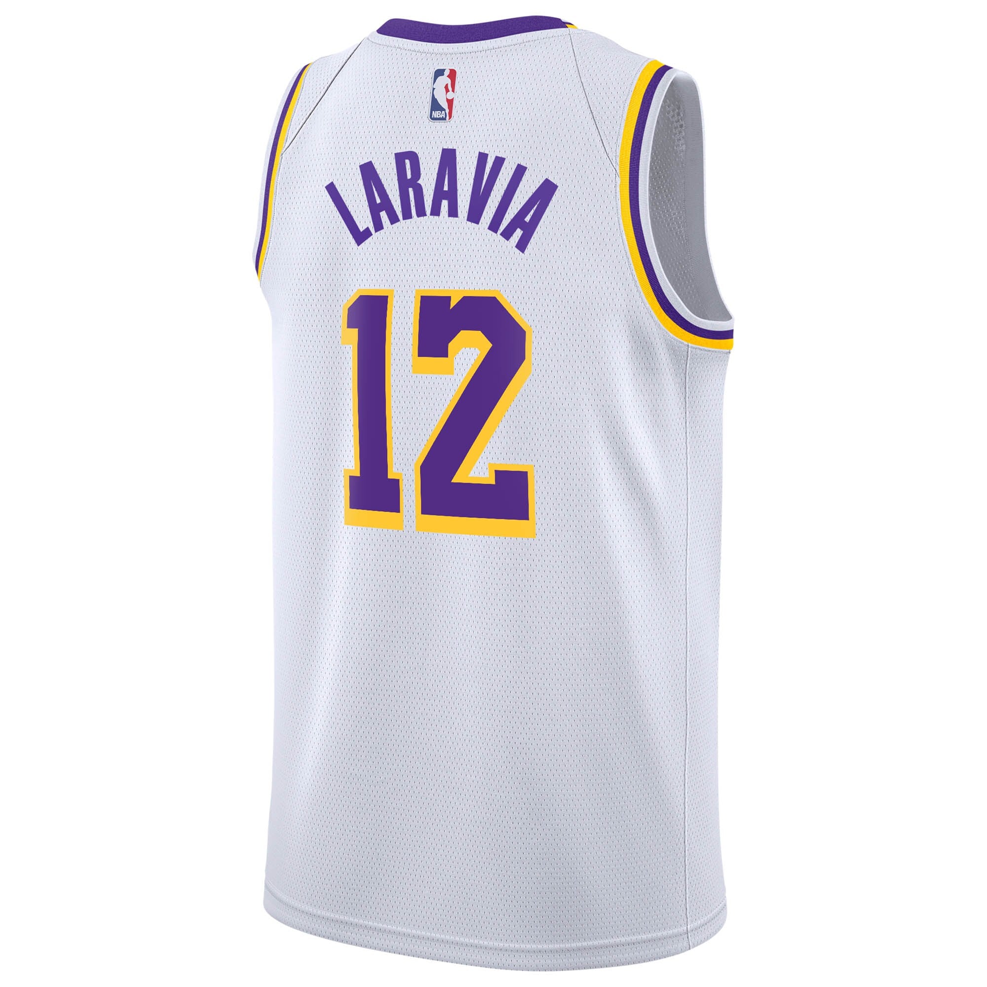 Los Angeles Lakers Nike Association Edition Swingman Jersey - White - Jake LaRavia - Youth