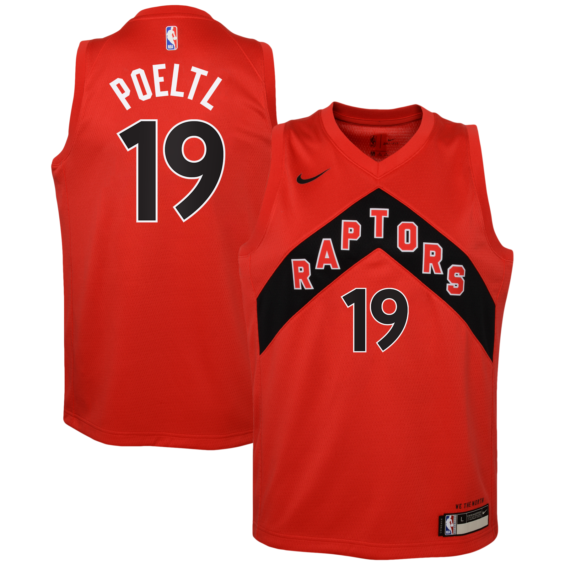 Toronto Raptors Nike Icon Edition Swingman Jersey - Red - Jakob Poeltl - Youth