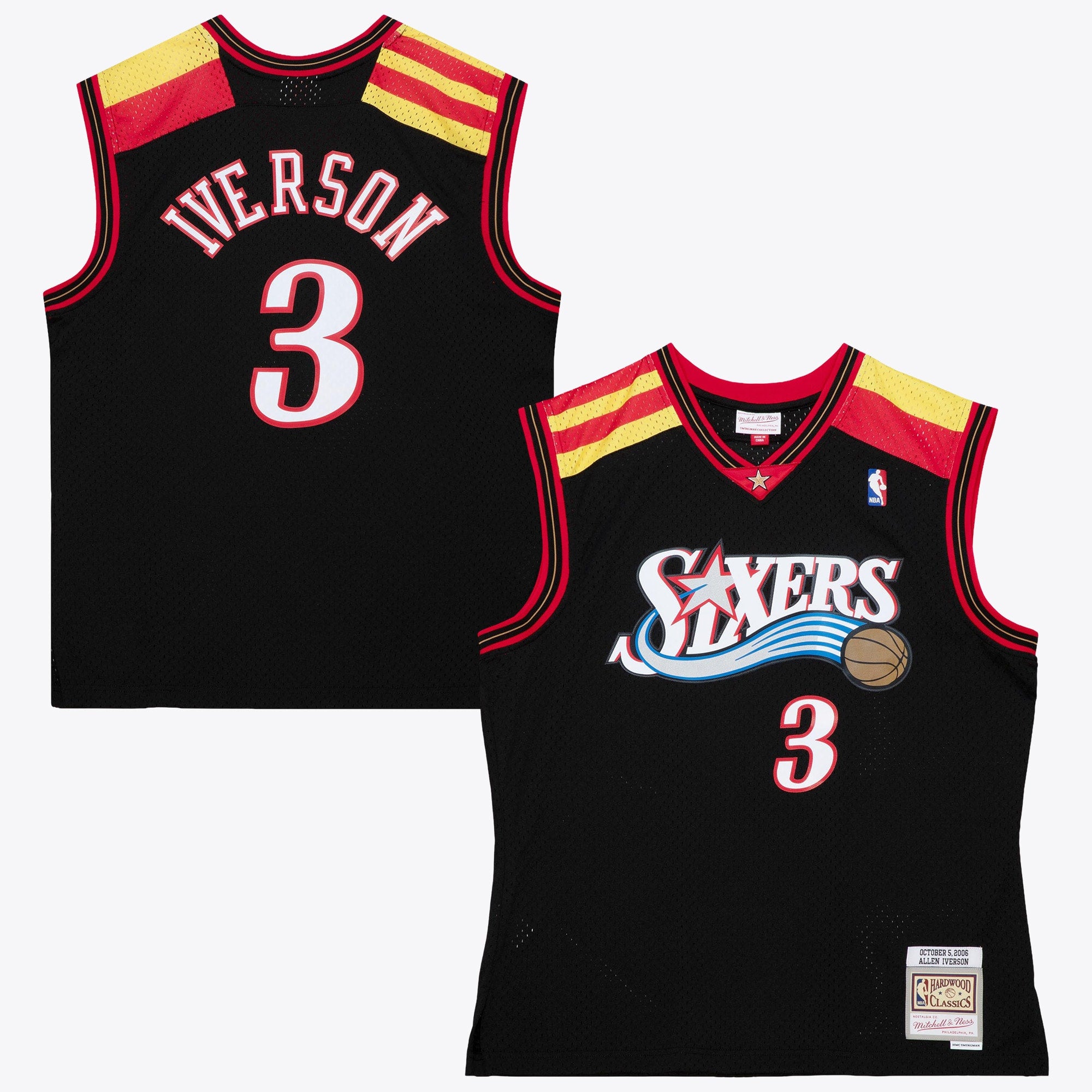 Philadelphia 76ers Mitchell & Ness Allen Iverson 2006 Alternate Spain Authentic Jersey - Black