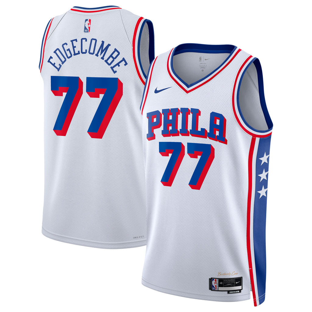 Philadelphia 76ers Nike Association Edition Swingman Jersey - White - VJ Edgecombe - Unisex
