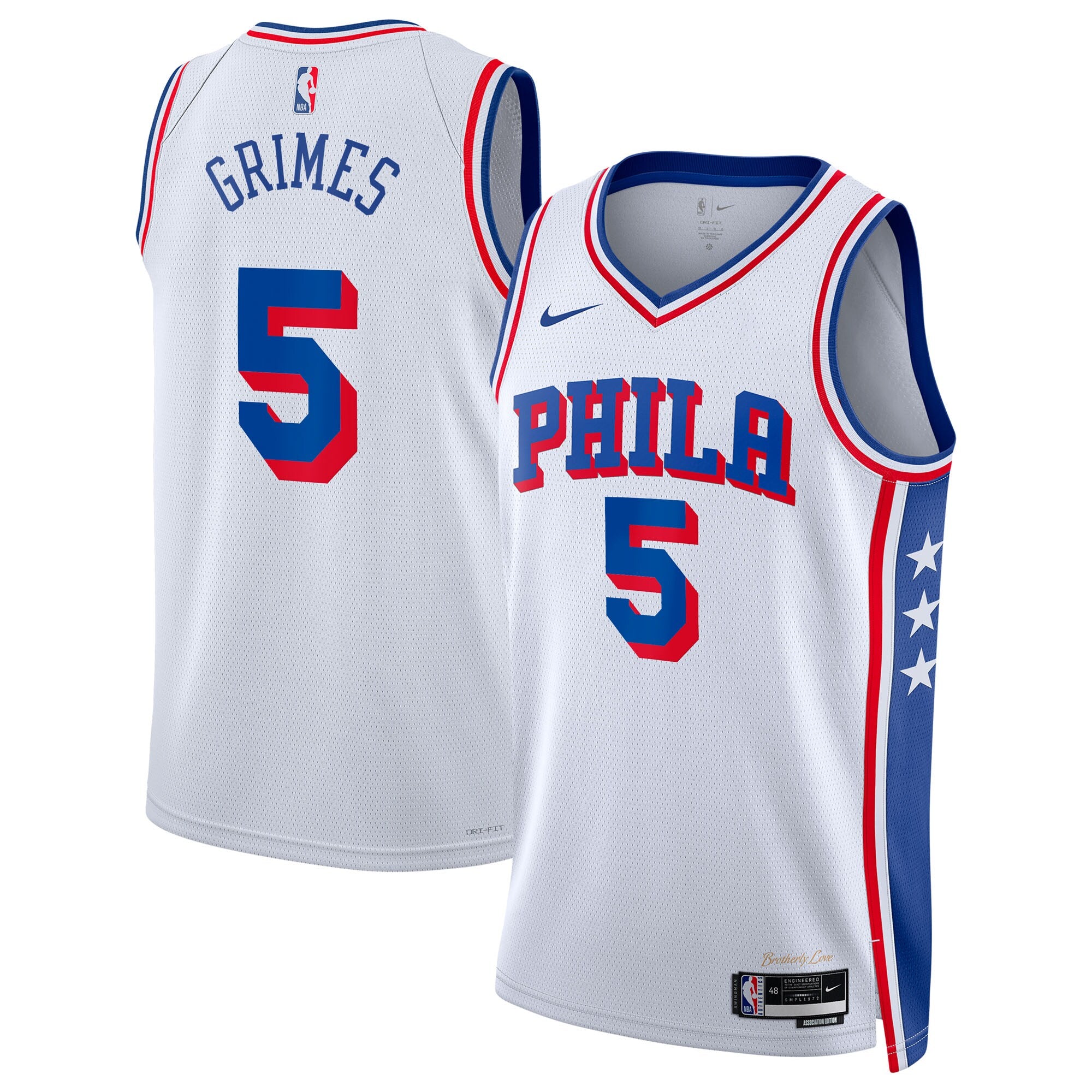 Philadelphia 76ers Nike Association Edition Swingman Jersey - White - Quentin Grimes - Unisex