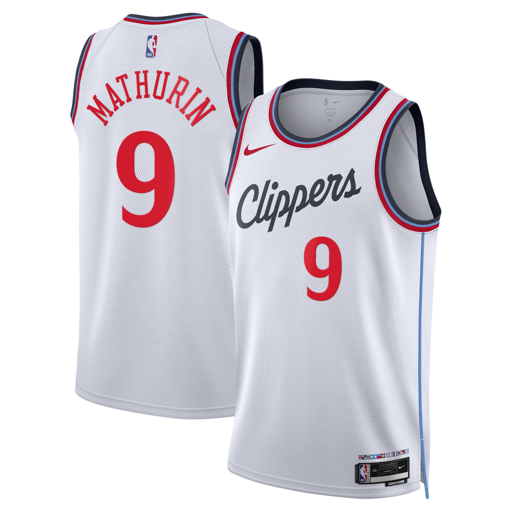 Los Angeles Clippers Nike Replica Association Edition Swingman Jersey - White - Bennedict Mathurin - Unisex