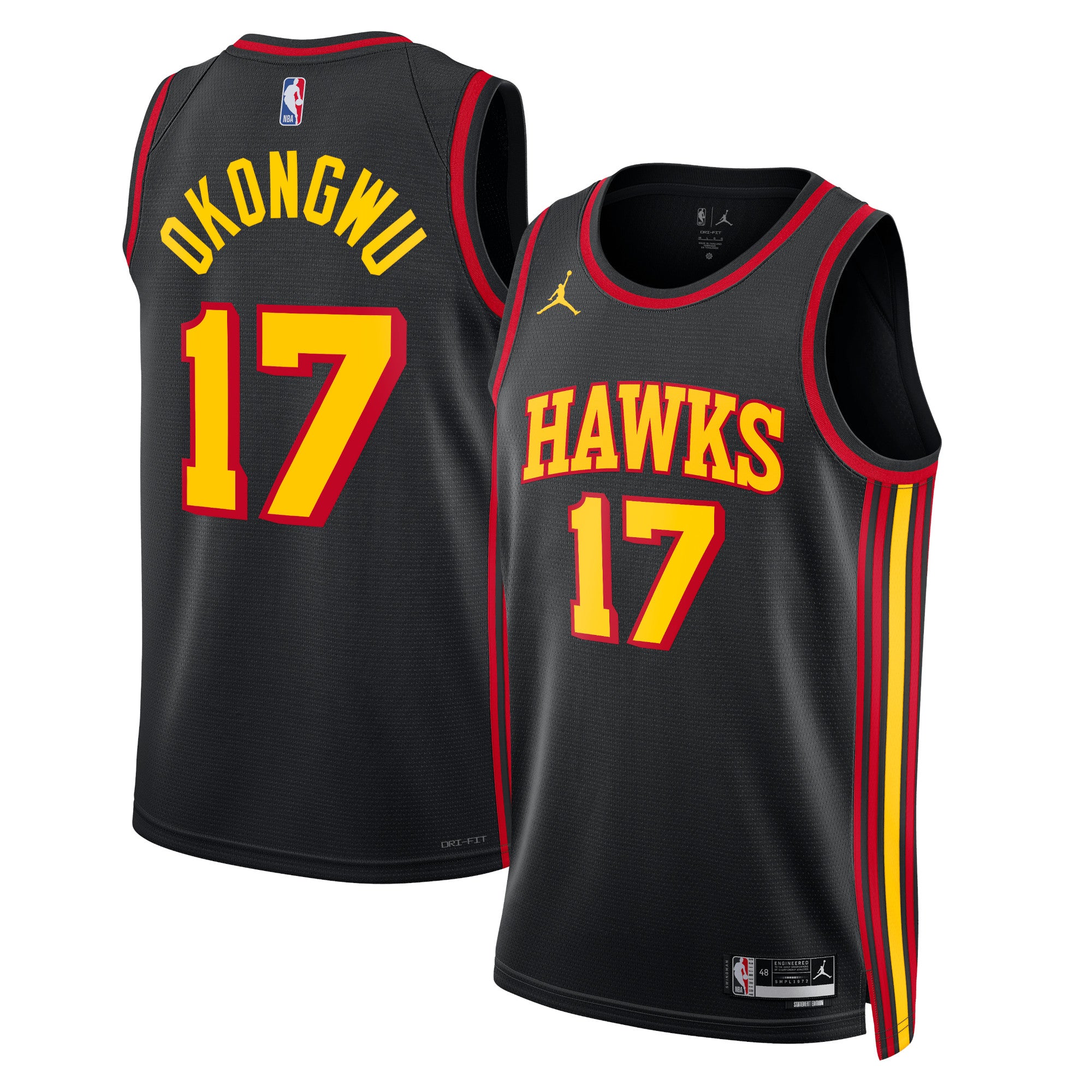 Atlanta Hawks Jordan Statement Edition Swingman Jersey - Black - Onyeka Okongwu - Unisex